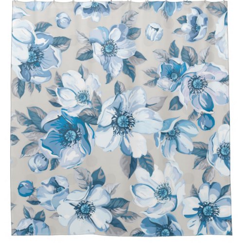 Vintage elegance seamless pattern with blossoming  shower curtain