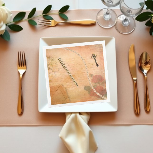 Vintage Elegance Stationery Ephemera Decoupage Napkins (Creator Uploaded)