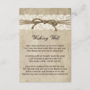 Vintage Elegance Twine on Lace Wishing Well Card