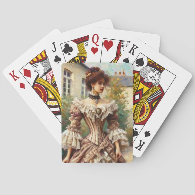 Vintage Elegance Victorian Lady  Poker Cards (Back)