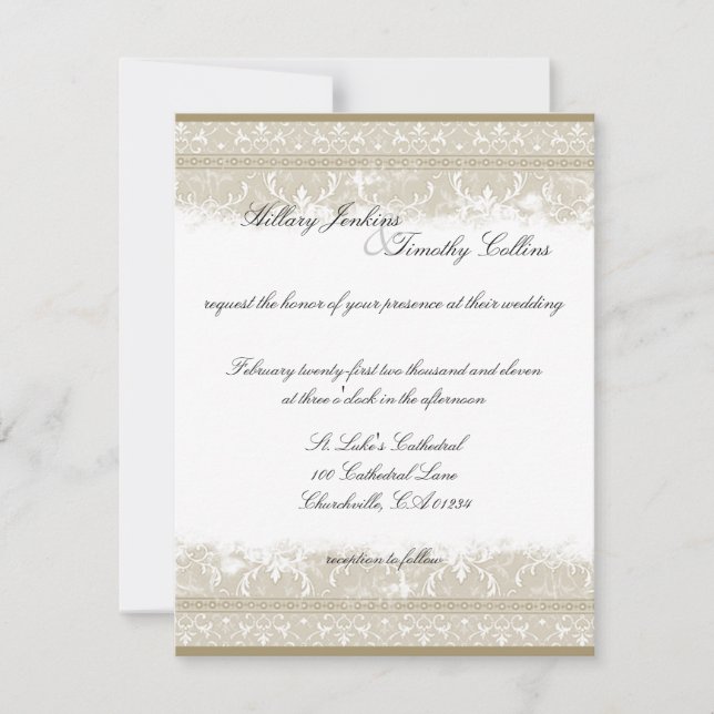 Vintage Elegance Wedding Invitations (Front)
