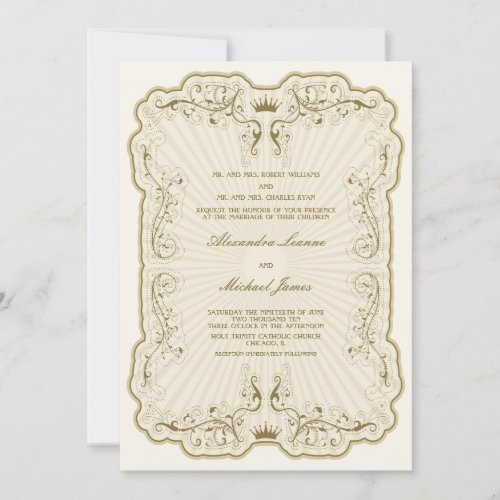 Vintage Elegance Wedding Invitations {Gold}