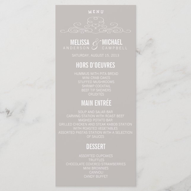 VINTAGE ELEGANCE | WEDDING MENU (Front)