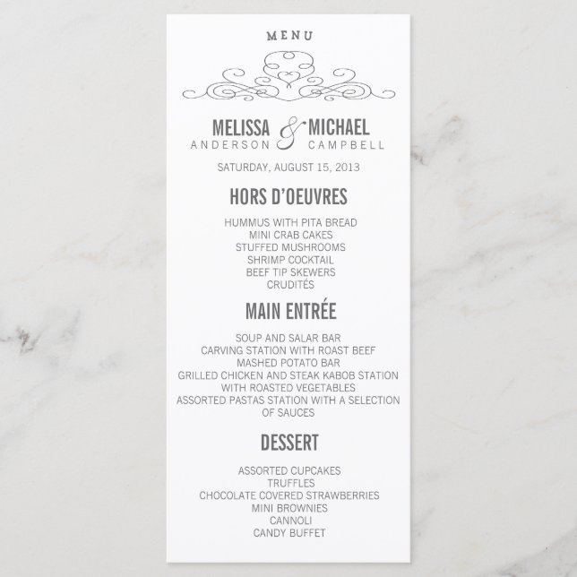 VINTAGE ELEGANCE | WEDDING MENU (Front)
