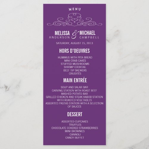 VINTAGE ELEGANCE  WEDDING MENU