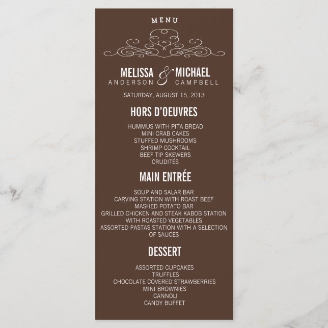 VINTAGE ELEGANCE | WEDDING MENU (Front)