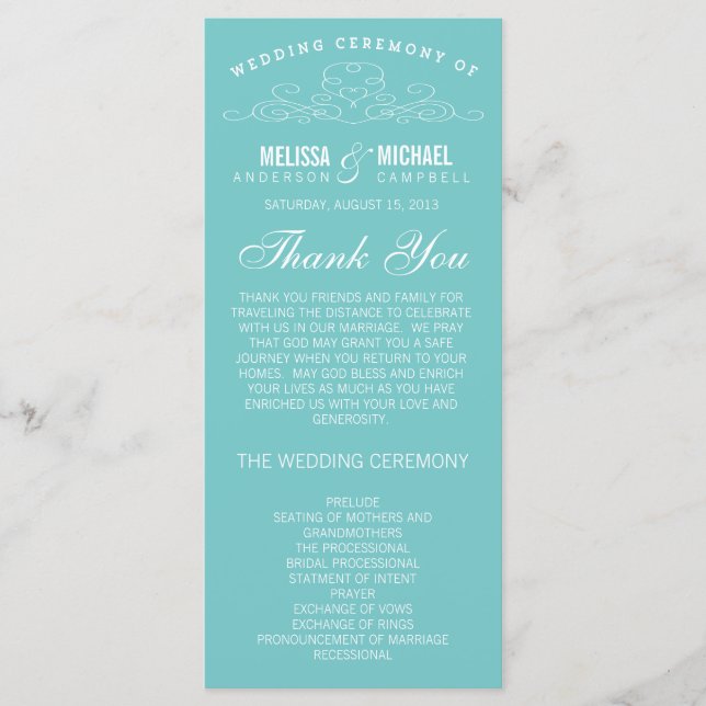 VINTAGE ELEGANCE | WEDDING PROGRAM (Front)