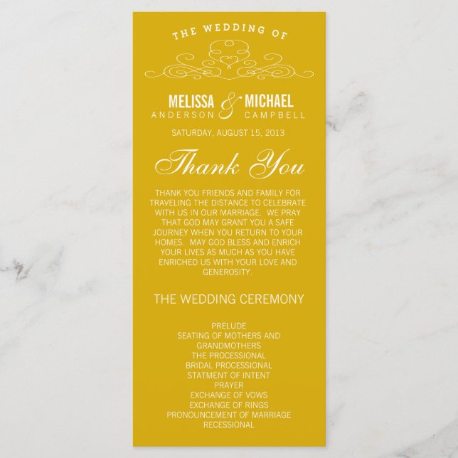 VINTAGE ELEGANCE | WEDDING PROGRAM (Front)