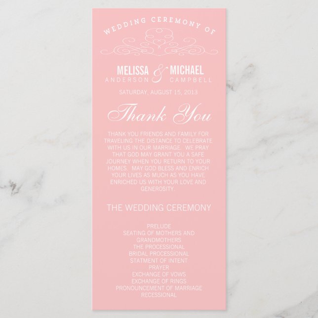 VINTAGE ELEGANCE | WEDDING PROGRAM (Front)