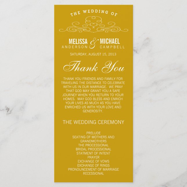 VINTAGE ELEGANCE | WEDDING PROGRAM (Front)