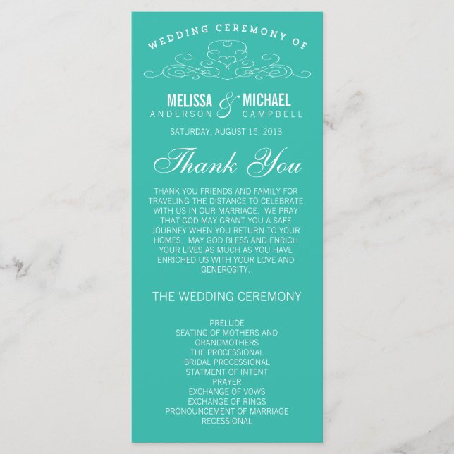 VINTAGE ELEGANCE | WEDDING PROGRAM (Front)