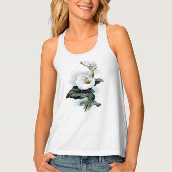 Vintage Elegance White Calla Lily Flowers Tank Top by SimpleElegance at Zazzle