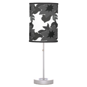 Vintage Elegant Abstract Black Grey Floral Pattern Table Lamp
