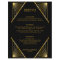 Vintage Elegant Art Deco Black Gold Wedding Menu