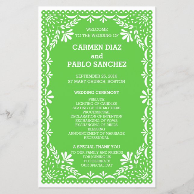 Vintage Elegant Art Deco Gold Wedding Program (Front)