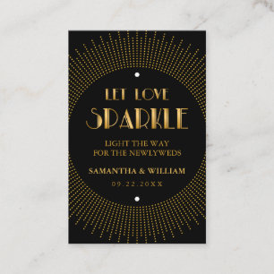 Vintage Elegant Art Deco Gold Wedding Send-Off Tag