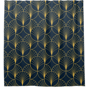 Vintage elegant Art Deco style seamless pattern wi Shower Curtain