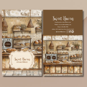 Vintage Elegant Bakery Business Card