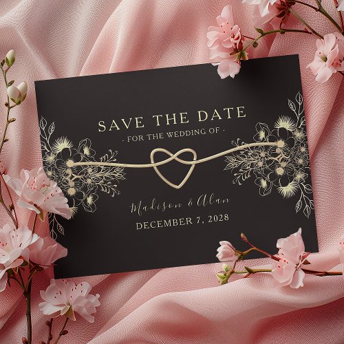 Vintage Elegant Black and Gold Wedding Save The Date