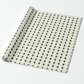 Vintage Elegant Black White Geometric Dots Pattern Wrapping Paper (Unrolled)