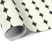 Vintage Elegant Black White Geometric Dots Pattern Wrapping Paper (Roll Corner)