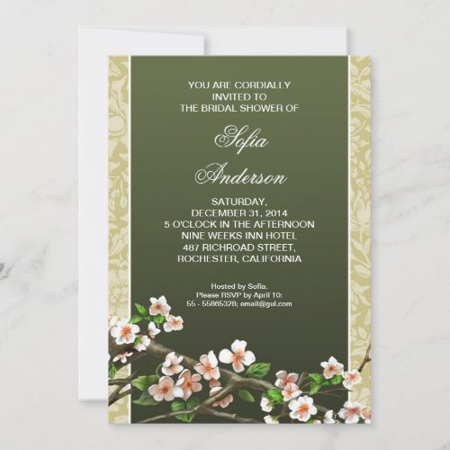 vintage elegant blossoms bridal shower invitation