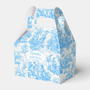 Vintage Elegant Blue Turquoise Toile de Jouy Favor Boxes