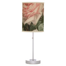 Vintage Elegant Blush Pink Rose Floral Sage Green Table Lamp