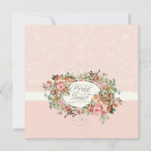Vintage Elegant Blush Rose Floral Bridal Shower  Invitation (Back)