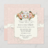 Vintage Elegant Blush Rose Floral Bridal Shower  Invitation at Zazzle