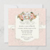 Vintage Elegant Blush Rose Floral Bridal Shower  Invitation (Front)