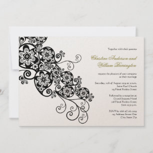 Vintage Elegant Boho Floral Paisley Wedding Invite