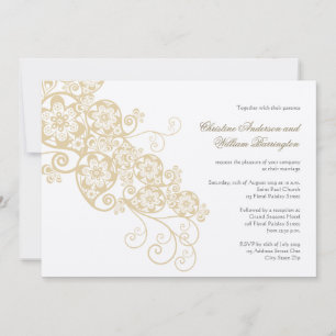 Vintage Elegant Boho Floral Paisley Wedding Invite
