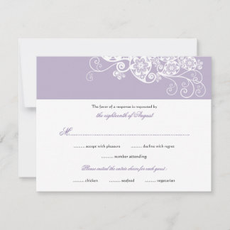 Vintage Elegant Boho Floral Paisley Wedding RSVP Card