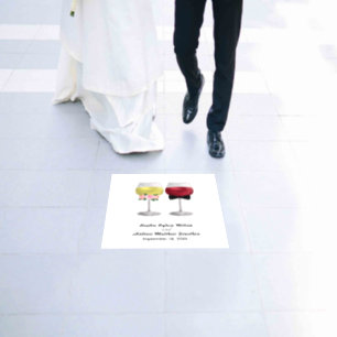 Vintage Elegant Boho Reception Couple Wine Wedding Floor Decals