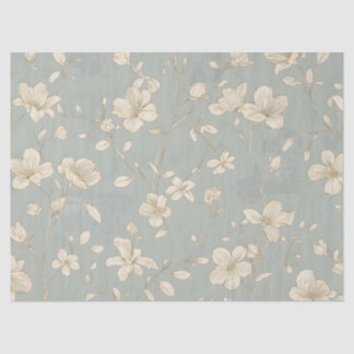 Vintage Elegant Botanical Line Art Tissue Paper