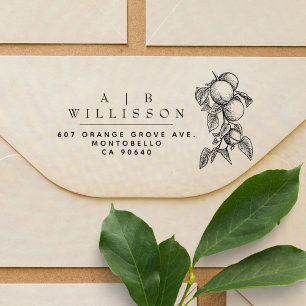 Vintage Elegant Botanical Oranges Return Address Self-inking Stamp