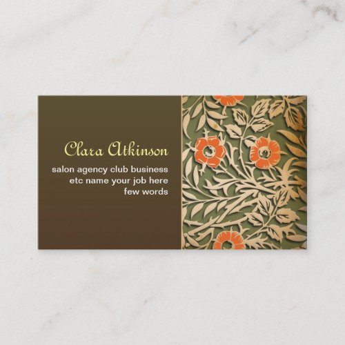 vintage elegant brown business card template