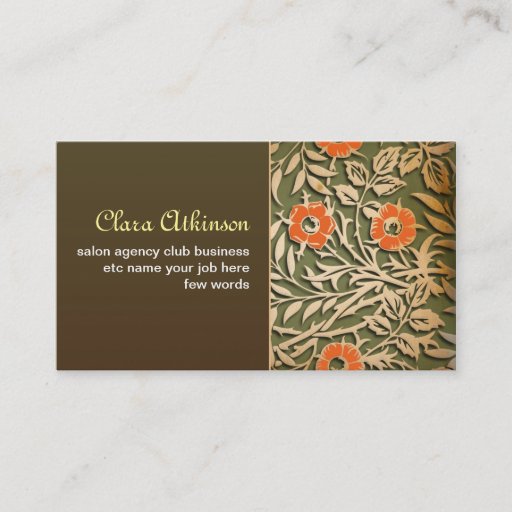 Customizable vintage elegant brown business card template