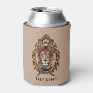 Vintage Elegant Brown Lion King Retro Dads Can Cooler