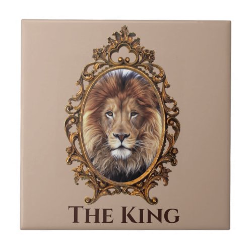 Vintage Elegant Brown Lion King Retro Dads Ceramic Tile