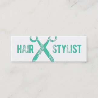 vintage elegant budget hair stylist scissors lace mini business card