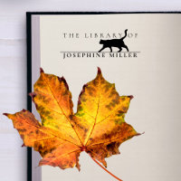 Vintage Elegant Cat Custom Name Library Book