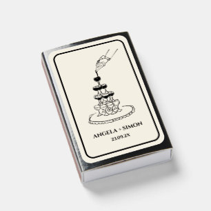 Vintage Elegant Champagne Tower Sketch Matchboxes