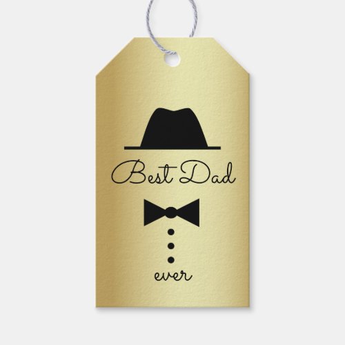 Vintage Elegant Chic Black and Gold Fathers Day Gift Tags