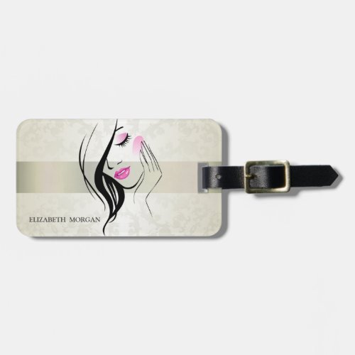 Vintage ElegantChicLaceGirl Silhouete  Luggage Tag