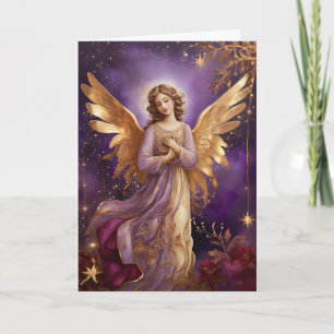 Vintage Elegant Christmas Angel Custom Message Card