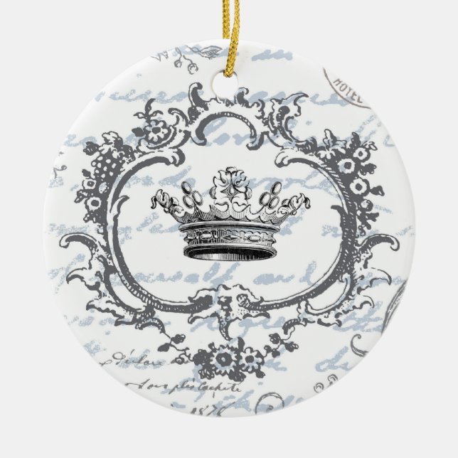 Vintage Elegant Crown...ornament Ceramic Ornament (Front)