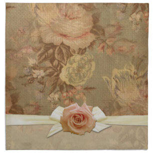 Vintage Elegant Damask Roses Napkins