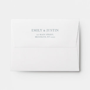 Vintage Elegant Dusty Blue Baroque Wedding Envelope